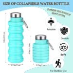 Baderke 2 Pcs Collapsible Water Bottles 17oz Silicone Travel Foldable Portable Water Bottle with Buckle Silicone Lightweight Reusable Leakproof for Camping Hiking Cycling Sport(Green, Black) - Image 3
