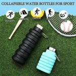 Baderke 2 Pcs Collapsible Water Bottles 17oz Silicone Travel Foldable Portable Water Bottle with Buckle Silicone Lightweight Reusable Leakproof for Camping Hiking Cycling Sport(Green, Black) - Image 5