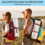 Baderke 2 Pcs Collapsible Water Bottles 17oz Silicone Travel Foldable Portable Water Bottle with Buckle Silicone Lightweight Reusable Leakproof for Camping Hiking Cycling Sport(Green, Black) - Image 7