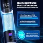 Hydrogen Water Bottle Generator - 6000PPB High Concentration, SPE PEM Tech, Portable 9Oz Hydrogen Water Ionizer, Rechargeable Rapid Hydrogen Boost, Travel Friendly with Bottle Adapter, Black - Image 5