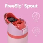 Owala FreeSip Insulated Stainless Steel Water Bottle with Straw for Sports and Travel, BPA-Free Sports Water Bottle, 24 oz, Pink, Angel Food Cake - Image 3