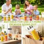 16oz Glass Juice Bottles - 4 Pack Wide Mouth Glass Bottles with Lids- BPA Free, Borosilicate Stainless Steel Lids for Juicing, Smoothies, Infused Water, Beverage Storage - Image 5