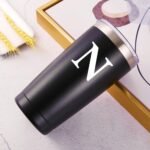Personalized Initial Tumbler.Monogrammed Custom Initial Tumbler N.Unique Initial Tumbler Cup Gifts for Men Women. Novelty Birthday Christmas Party Graduation Wedding Gifts.(20oz Black) - Image 4