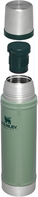 Stanley Classic Legendary Vacuum Bottle 20 oz | Wide Mouth with Leakproof Cup Lid | Keep Drinks Hot or Cold | Packable for Travel | Insulated Stainless Steel Thermos | BPA-Free | Hammertone Green - Image 3