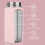 12 oz Kids Water Bottle, Toddler Water Bottle with Straw, Boys&Girls Bottle for School, 304 Stainless Steel Vacuum Insulated Bottle for Kids, BPA-Free, Leak-Proof, Pink - Image 3