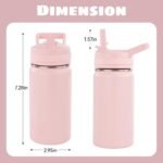 12 oz Kids Water Bottle, Toddler Water Bottle with Straw, Boys&Girls Bottle for School, 304 Stainless Steel Vacuum Insulated Bottle for Kids, BPA-Free, Leak-Proof, Pink - Image 5