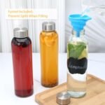 Brajttt Glass Juice Bottle with Lids,16oz Juicing Bottles Reusable, Clear Glass Water Bottles 16 oz with Stainless Steel Airtight Cap,Juice Beverage Container, Leak Proof，Set of 2 - Image 4