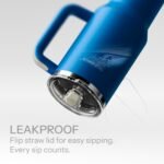 40 Oz Insulated Tumbler with Detachable Flip Straw Lid, Vacuum insulated Stainless Steel | BPA-Free, Handle & Cupholder Compatible - 24H Cold, Travel/Gym/Office,Navy Blue - Image 5