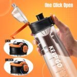 Sports Water Bottle, 27OZ Plastic Reusable Water Bottles with Measurements, Leakproof Mens Water Bottles Black for Gym, Travel, Home, Office - Image 5