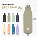 Insulated Metal Water Bottle, 18 oz Stainless Steel Leak-Proof Gym Water Bottle with Lid for Men Women (Khaki) - Image 4