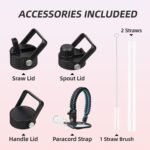 BJPKPK Half Gallon Insulated Water Bottles with 3 Lids and Paracord Handle, 50oz, 64oz, 87oz, 128oz Large, Stainless Steel Water Bottles with Straw Lid, Half Gallon Water Jug,Vast - Image 4