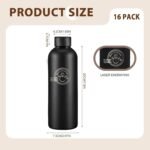 16 Pack Stainless Steel Insulated Water Bottle 17oz Blank Double Wall Vacuum Thermal Sports Bottle Personalized Powder Coated Bulk for Laser Engrave, Black - Image 3