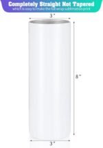 16 Pack Sublimation Tumblers Straight Skinny Tumbler Blanks Bulk 20oz for Heat Transfer, Individual Gift Boxed, Double Wall Insulated Tumbler with Shrink Wrap & Straws - Image 3