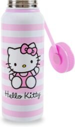 Sanrio Hello Kitty Pink Stainless Steel Water Bottle With Leak-Resistant Lid | Double-Walled Metal Sports Jug | Holds 42 Ounces - Image 3