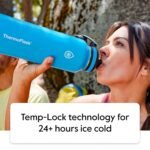 Thermoflask 24 oz Double Wall Vacuum Insulated Stainless Steel 2-Pack of Water Bottles, Black/Malachite - Image 4
