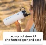 Thermoflask 24 oz Double Wall Vacuum Insulated Stainless Steel 2-Pack of Water Bottles, Black/Malachite - Image 7