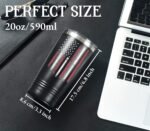 Onebttl Personalized Gifts for Men, Initial Birthday Gifts for Dad, Grandpa, Uncle, Brother, Friends, American Flag Tumbler - 20oz Insulated Stainless Steel Tumbler - R - Image 3