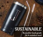 Onebttl Personalized Gifts for Men, Initial Birthday Gifts for Dad, Grandpa, Uncle, Brother, Friends, American Flag Tumbler - 20oz Insulated Stainless Steel Tumbler - R - Image 4