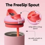 Owala FreeSip Tumbler Insulated Stainless Steel Water Bottle with Built-in Straw and Side Handle, For Travel, Work, School, and Sports, 40oz, BPA Free, Leak Proof, Angel Food Cake - Image 3