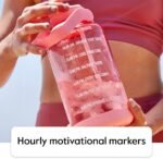 Takeya Tritan Motivational Water Bottle with Straw Lid - Durable, BPA-Free - With Time Marker - Leakproof & Non-Slip Bumper - 64 oz, Vivacity Purple - Image 3