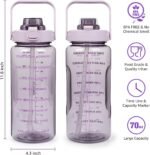Half Gallon Water Bottle with Sleeve, 64OZ Motivational Water Bottle with Straw & Time Marker, BPA Free Leakproof Large Sports Water Bottle, Reusable Water Jug for Workout Gym Sport - Image 3