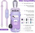 Half Gallon Water Bottle with Sleeve, 64OZ Motivational Water Bottle with Straw & Time Marker, BPA Free Leakproof Large Sports Water Bottle, Reusable Water Jug for Workout Gym Sport - Image 5