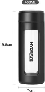 Glass Water Bottle with Sleeve – BPA-Free, 16oz Leakproof Refillable Bottle, Clear & Insulated, Eco-Friendly & Aesthetic Design for Gym, Travel, Office - Image 3