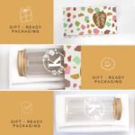 Birthday Gifts for Women, Monogrammed Initial Glass Cup Personalized Gifts for Women, 16oz Glass Cups with Lids and Straws, Iced Coffee Cup, Beer Can Shaped - Gift for Christmas, Birthday, K - Image 8