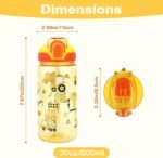 Kids Water Bottle for School or Travel, 20 Oz Durable Plastic Water Bottle with Silicone Straw and Pop-Up Spout Cover, BPA Free & Dishwasher Safe(Excavator) - Image 4