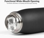 Water Bottles with Portable Lid，Hydro Insulated Thermal Flask for Hot or Cold Drinks 350ml Stainless Steel Metal Reusable Water Bottle for Kids, Adults, Midnight Black - Image 3