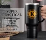 the Man the Myth the Legend, Monogrammed 40oz Tumbler with Handle for Men, Funny Personalized Travel Mug, Unique Birthday Christmas Gifts for Him, J - Image 4