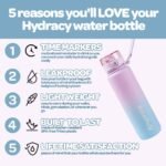 Hydracy Water Bottle with Time Marker -Large 32oz BPA Free Gradient Water Bottle - Leak Proof Gym Bottle with Fruit Infuser Strainer & Times to Drink -Ideal for Fitness Sports & Outdoors - Image 3