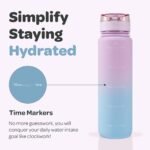 Hydracy Water Bottle with Time Marker -Large 32oz BPA Free Gradient Water Bottle - Leak Proof Gym Bottle with Fruit Infuser Strainer & Times to Drink -Ideal for Fitness Sports & Outdoors - Image 6