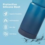 12 oz Water Bottle, Kids Water Bottles for School, Toddler Water Bottle with Straw & Handle, 304 Stainless Steel Insulated Water Bottle, Non-slip Silicone Base, BPA Free, Gradient Blue - Image 5
