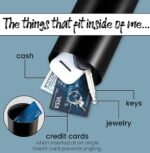 Diversion Safe Water Bottle -Black Stainless Steel Bottle with Hidden Compartment for Cards, Keys, Cash, and Valuables - Insulated Bottle for Hot and Cold Drinks - 18 Ounces - Image 4