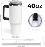 Custom 40oz Tumblers with Handle Personalized Car Cup with Photo Text Logo Travel Cup Stainless Steel Insulated Cups, Customized Birthday Gifts for Family and Friends - Image 3