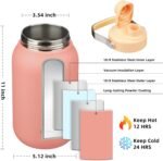 BJPKPK Half Gallon Insulated Water Bottles, 64oz Water Jug with Metal Handle & BPA Free Spout Lid, Dishwasher Safe Flasks, Large Stainless Steel Gym Sport Jugs, Pink - Image 4