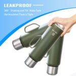 Insulated Vacuum Thermo Bottle 750ml/25.4oz with Cup Stainless Steel Coffee Bottles for Hot and Cold Drink Water Flask.(Silver, with Handle, 750ml) - Image 5