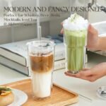 KEMORELA 2PCS 20oz Clear Double Wall Glass Cups with Lids and Straws, Insulated Borosilicate Glass Tumblers, Heat-Resistant, leak-proof Design for Iced Coffee, Bubble Tea, Juice - Image 3