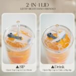 KEMORELA 2PCS 20oz Clear Double Wall Glass Cups with Lids and Straws, Insulated Borosilicate Glass Tumblers, Heat-Resistant, leak-proof Design for Iced Coffee, Bubble Tea, Juice - Image 6