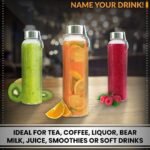 Chef's Star 18 Oz Glass Water Bottles, Glass Drinking Bottle with Protection Sleeve, Juice Bottles with Stainless Steel Leak Proof Lids, Pack of 6 - Image 4