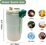 Portable Coffee Mug, Stainless Coffee Tumbler With Temperature Display, Smart insulated coffee mug with lid fot Summer Cold Storage Car (Gradient Green) - Image 8