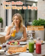 Zukro Glass Water Bottles with Lids & Straw 16 oz, 8 Pack Reusable Juice Bottles With Stainless Steel Cap for Juicing, Leak Proof Clear Smoothie Drinking Jars Beverages Containers, BPA Free - Image 4