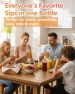 Zukro Glass Water Bottles with Lids & Straw 16 oz, 8 Pack Reusable Juice Bottles With Stainless Steel Cap for Juicing, Leak Proof Clear Smoothie Drinking Jars Beverages Containers, BPA Free - Image 6