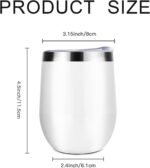 Personalized 12oz Wine Tumbler with Your Photo Text Logo Name Custom Stainless Steel Tumblers for Men Women Customize Travel Mug Gift for Dad Mom Friends Birthday Christmas, NoCustom - Image 3