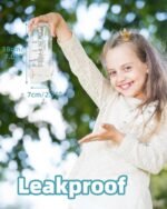 OLDLEY Kids Water Bottles with Straw 420ml/14oz BPA Free Tritan Water Bottle with Handle Leakproof School Sports Drinking Bottle for Toddler Boys Girls,Transparent - Image 4