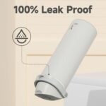 24 oz Insulated Water Bottle with Straw: Meoky Stainless Steel Metal Water Bottle with 2-in-1 Lid - Leak Proof, Cold for 24 Hours, Protective Silicone Base, BPA-Free for Sports Travel Car, Ivory - Image 5