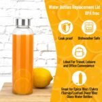 18oz/24oz Glass Water Bottles Stainless Steel Cap for Zukro/Sursip/Brieftons/18oz Glass Juice Bottles Replacement Lids Fits Bottle with 1.49 Inch Mouth Opening, Leak-Proof, Set of 6 - Image 5