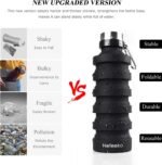 Nefeeko Collapsible Water Bottle, Reuseable BPA Free Silicone Foldable Water Bottles for Travel Gym Camping Hiking, Portable Leak Proof Sports Water Bottle with Carabiner - Image 3