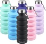 Nefeeko Collapsible Water Bottle, Reuseable BPA Free Silicone Foldable Water Bottles for Travel Gym Camping Hiking, Portable Leak Proof Sports Water Bottle with Carabiner - Image 5